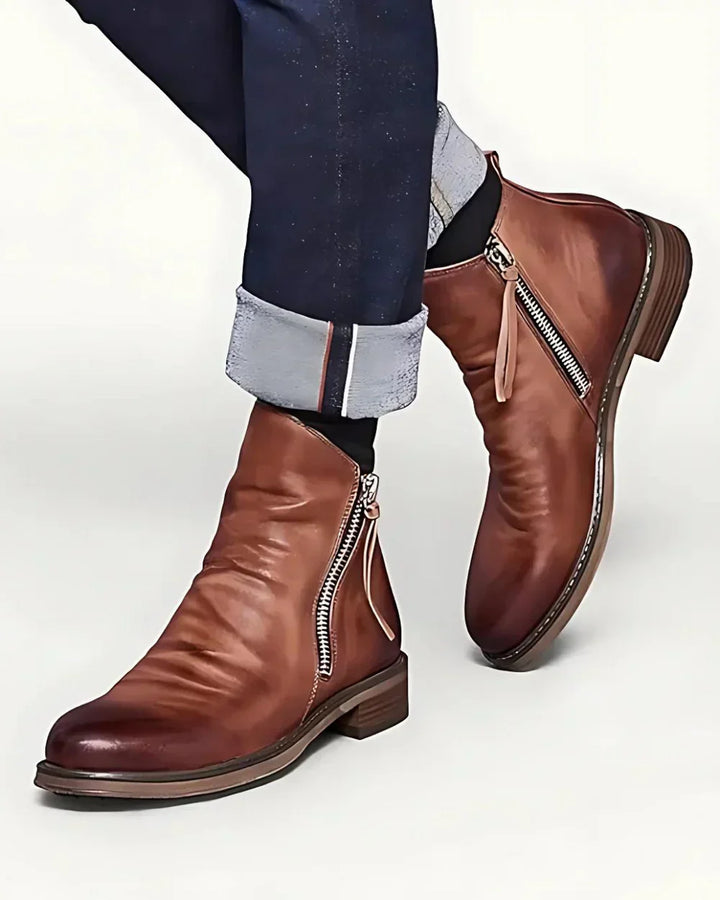 Leonardo™ - Classic Zipper Leather Boots