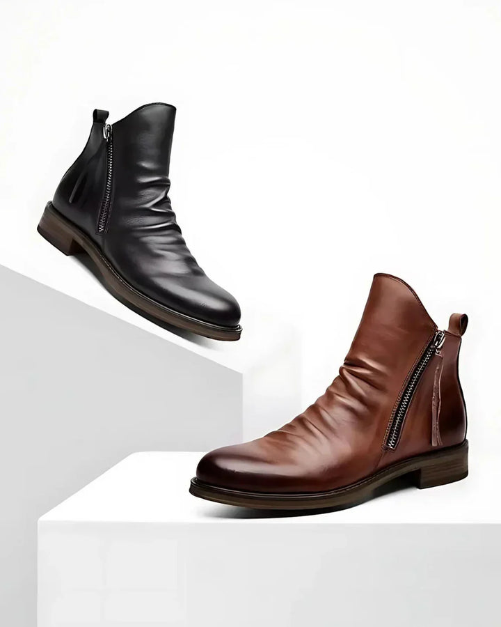 Leonardo™ - Classic Zipper Leather Boots